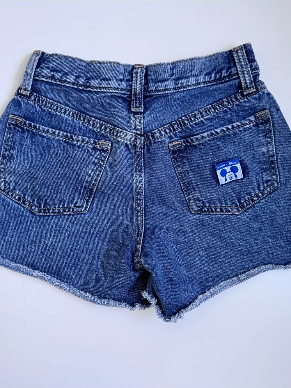 Old Navy Blue Minnie Embroidered Denim Shorts Girls Size 10